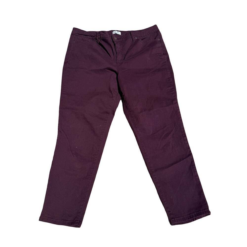 Jessica Simpson High Rise Skinny Ankle Jeans Burgundy Size 16